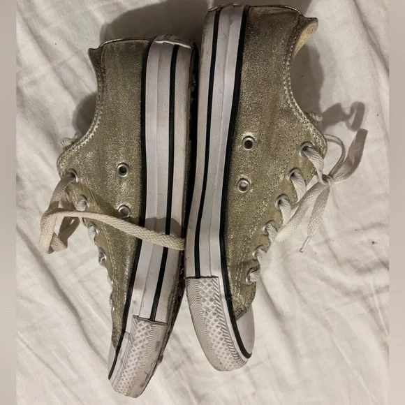 Converse Gold and White Sneakers - Picture 10 of 11